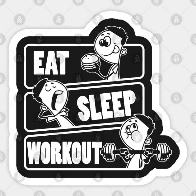 Eat Sleep Workout Repeat - Funny Work Out Gym Gift design Sticker by theodoros20
